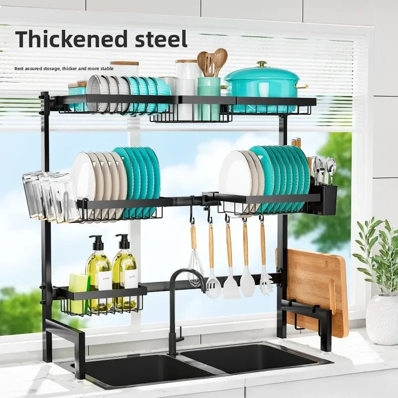 Kitchen Sink Shelf Sink Dish Rack Drain Rack Dish Storage Artifact Countertop Retractable Dish Rack Oasis Select
