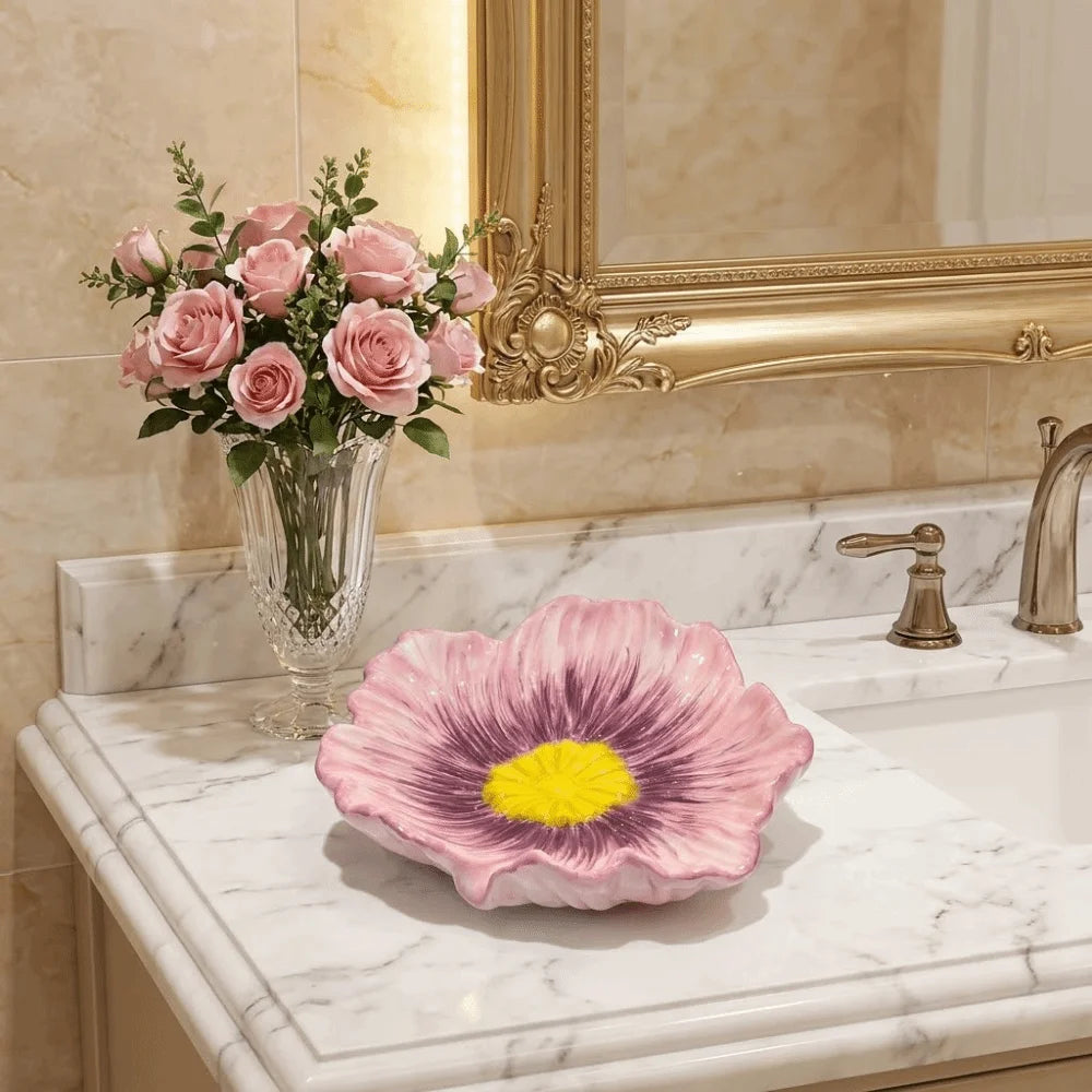 Petal Shaped Ceramic Soap Dish & Jewelry Tray | Decorative