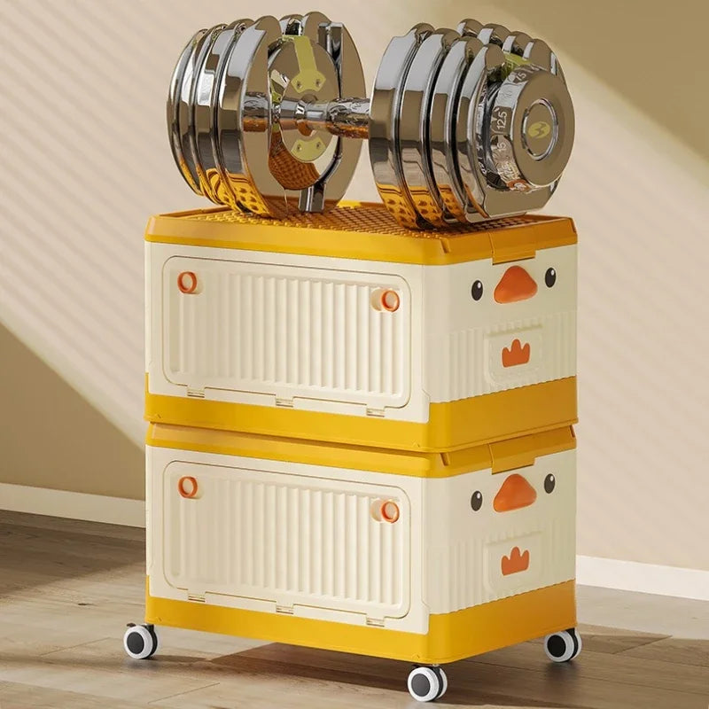 Multi-functional Children's toy storage box Household bedroom roller large capacity finishing box Oasis Select
