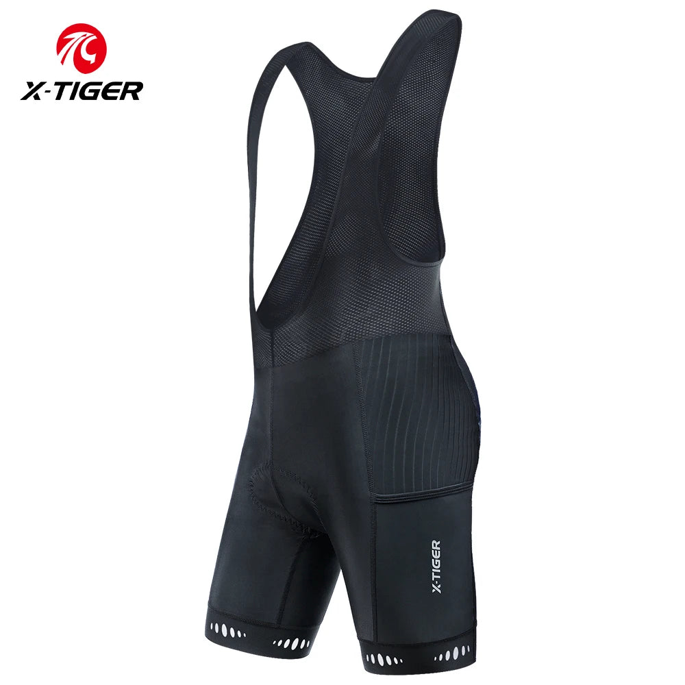 X-TIGER Men Cycling Shorts with Back Pocket 5D Gel Padded Bike Shorts for Men Mountain Road Biking Riding Half Pants Tights Oasis Select Bicycle Bib Shorts Europe-L