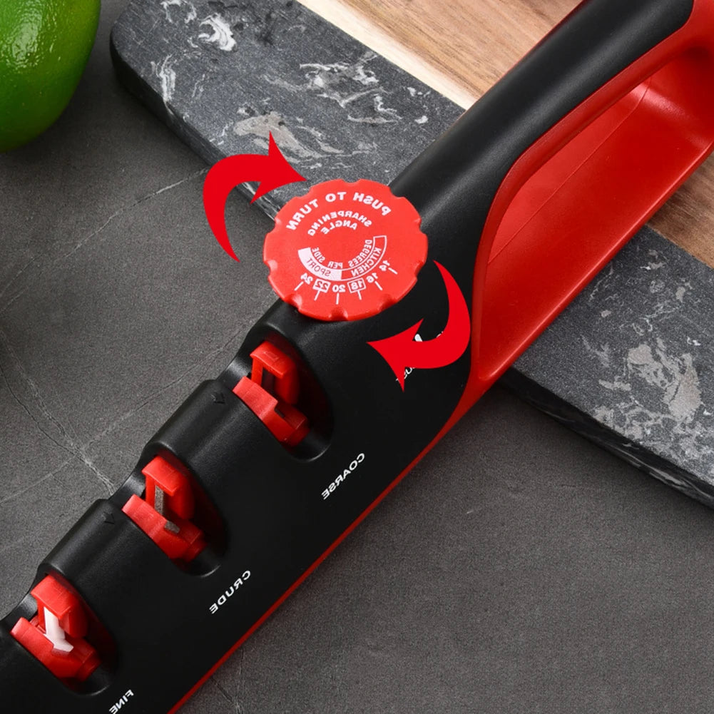 4-Stage Ceramic Knife Sharpener – Adjustable Angle, Non-Slip