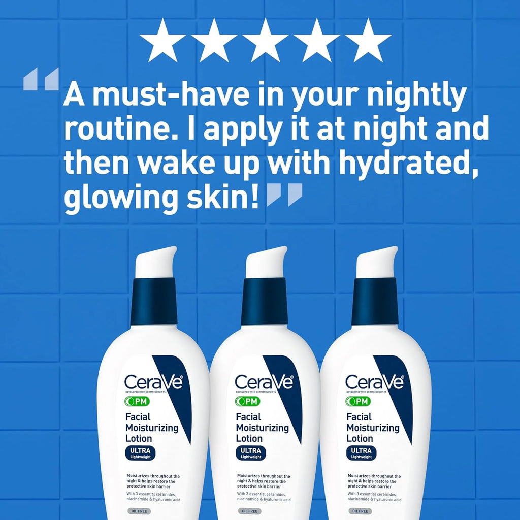 CeraVe PM Night Moisturizer – Hyaluronic Acid & Ceramides 3oz