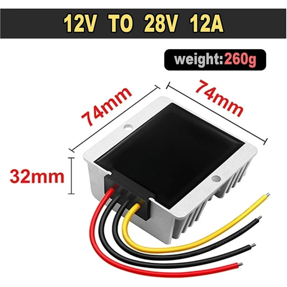 Boost Converters 12V to 28V Step Up Power Supply 10-27V to 28V 5A 10A 12A Voltage Regulator Stabilizer Module(12A Aluminum L) Oasis Select