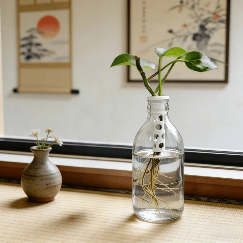 2pcs Hydroponic Plant Fixing Column 3D Printed Hollow Hole Water Plants Support Plants Root Fixer Bottle Vases Hydroponics Decor Oasis Select