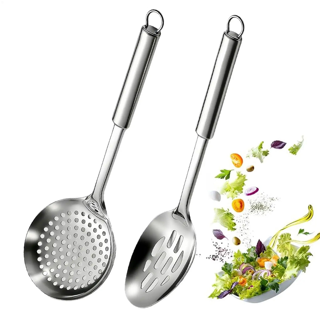 strainer spoons Stainless Steel Wok Spatula Metal Kitchen Accessories Slotted Turner Rice Spoon Ladle Cooking Tools Utensil Set Oasis Select