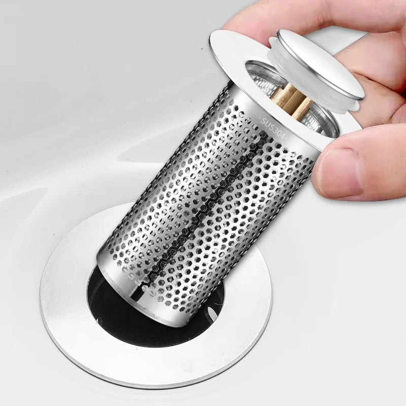 Stainless Steel Floor Drain Filter Mesh Pop-Up Bounce Core Basin Drain Stopper Shower Hair Catcher Strainer Bathroom Accessories Oasis Select