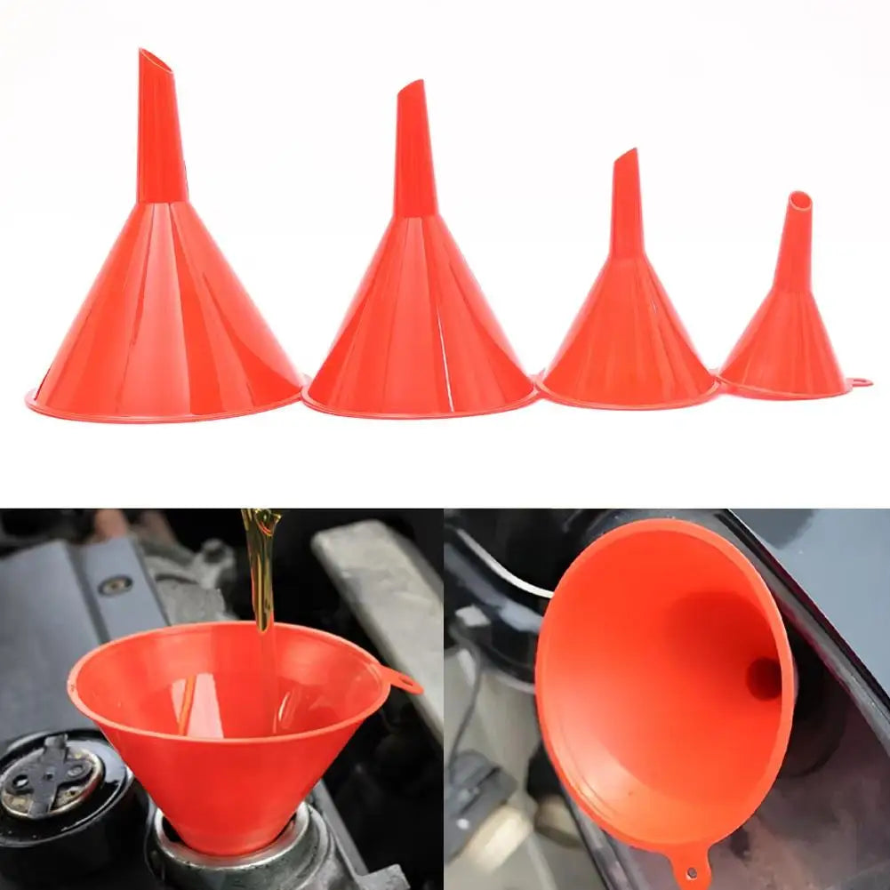 4Pcs Plastic Funnel Set Universal Car Motorcycle Oil Gasoline Fuel Funnel Oil Change Refueling Tool Oil Funnels Filling Tool Oasis Select