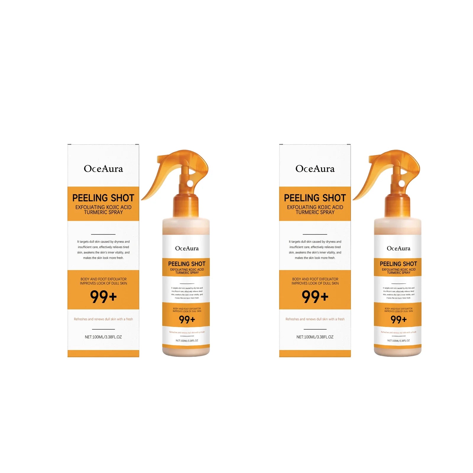 Kojic Acid & Turmeric Brightening Exfoliating Spray 100ml Exfoliating Body Spray Oasis Select 2pcs
