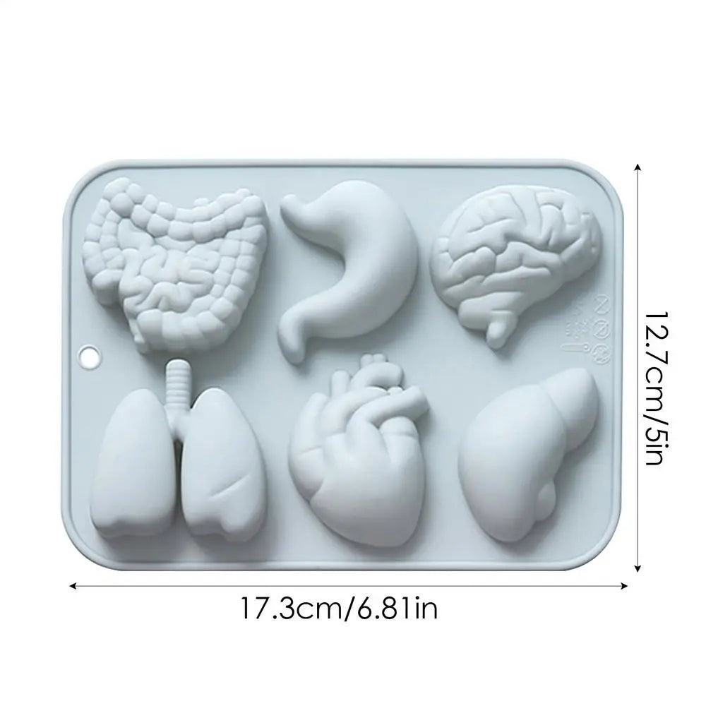Organ Silicone Molds Halloween 3D Organ Shape Chocolate Candy Pudding Ice Cubes Tray Cupcake Baking Candy Cookie Ice Mold Oasis Select Blue