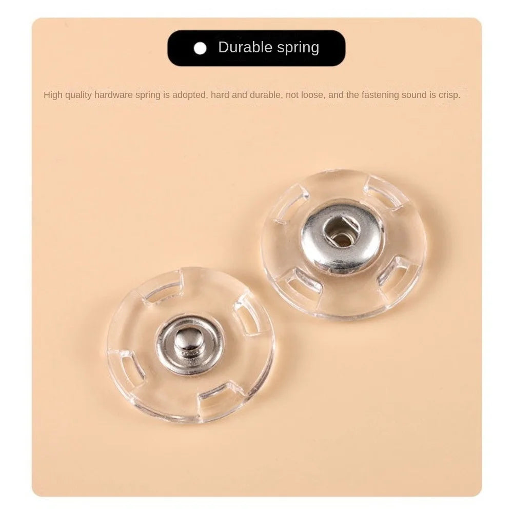10Pcs New Acrylic Fastener Transparent Invisible Press Stud DIY Round Snap Button Oasis Select