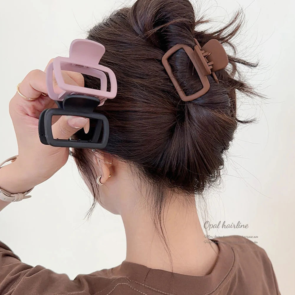 1/4PCS Women's Fashion Elegant Hair Clips Square Lightweight Hair Clips for Hairstyling Makeup Hair Claw Clips Shark Clips Oasis Select 3pcs