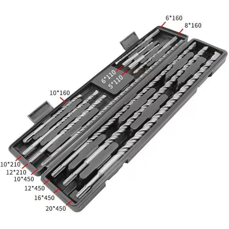 Electric Hammer Drill Bit Chisel Combination Packages Shank Impact Rotary Concrete Masonry Drilling Grooving New Power Tool 12pc Oasis Select