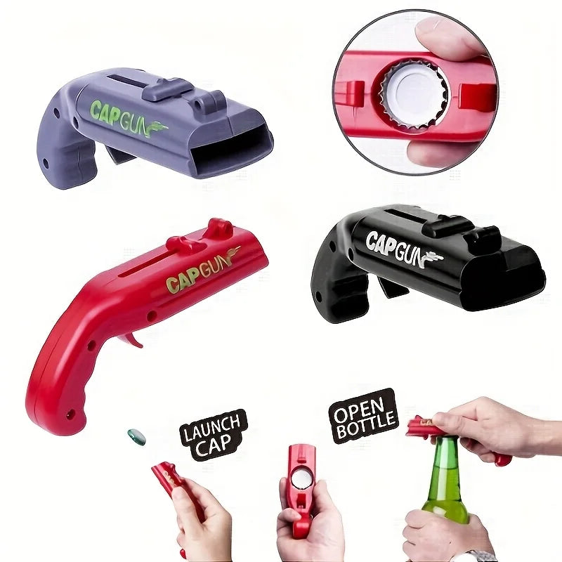 1pc Funny Cap Gun Bottle Opener, Perfect for Home Bars, Parties & Wedding Gifts, Cap Gun For Men, Beer Bottle Opener Oasis Select