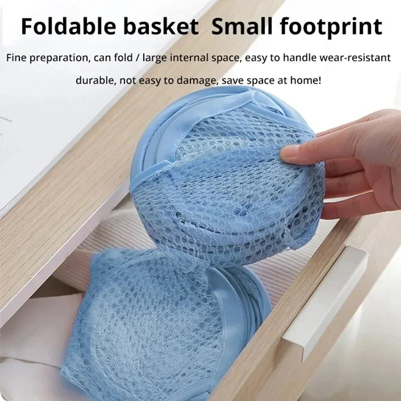 Folding Household Laundry Storage Basket Mesh Dirty Clothes Storage BasketToy Storage Bag Household Storage Bucket Oasis Select