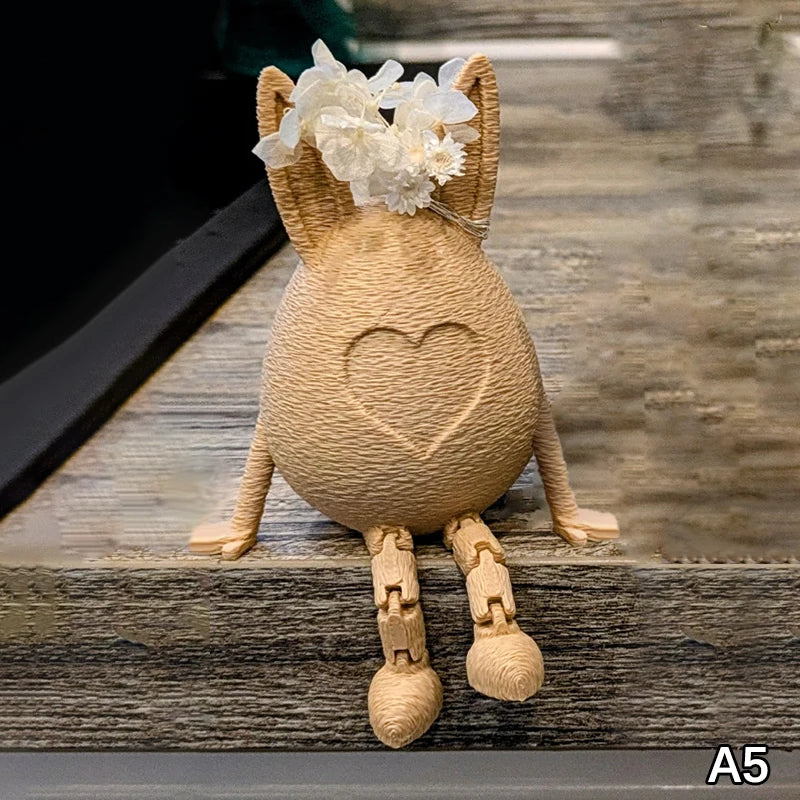 3D Easter Rabbit Egg Model With Movable Joints Egg Ornament Articulated Egg Statue Home Office Decor Easter Decor Perfect Gift Oasis Select A5