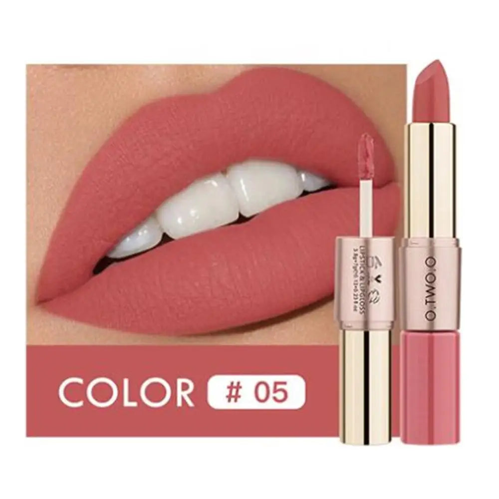 O.TWO.O 2-in-1 Matte Lipstick & Lip Gloss – 12 Colors