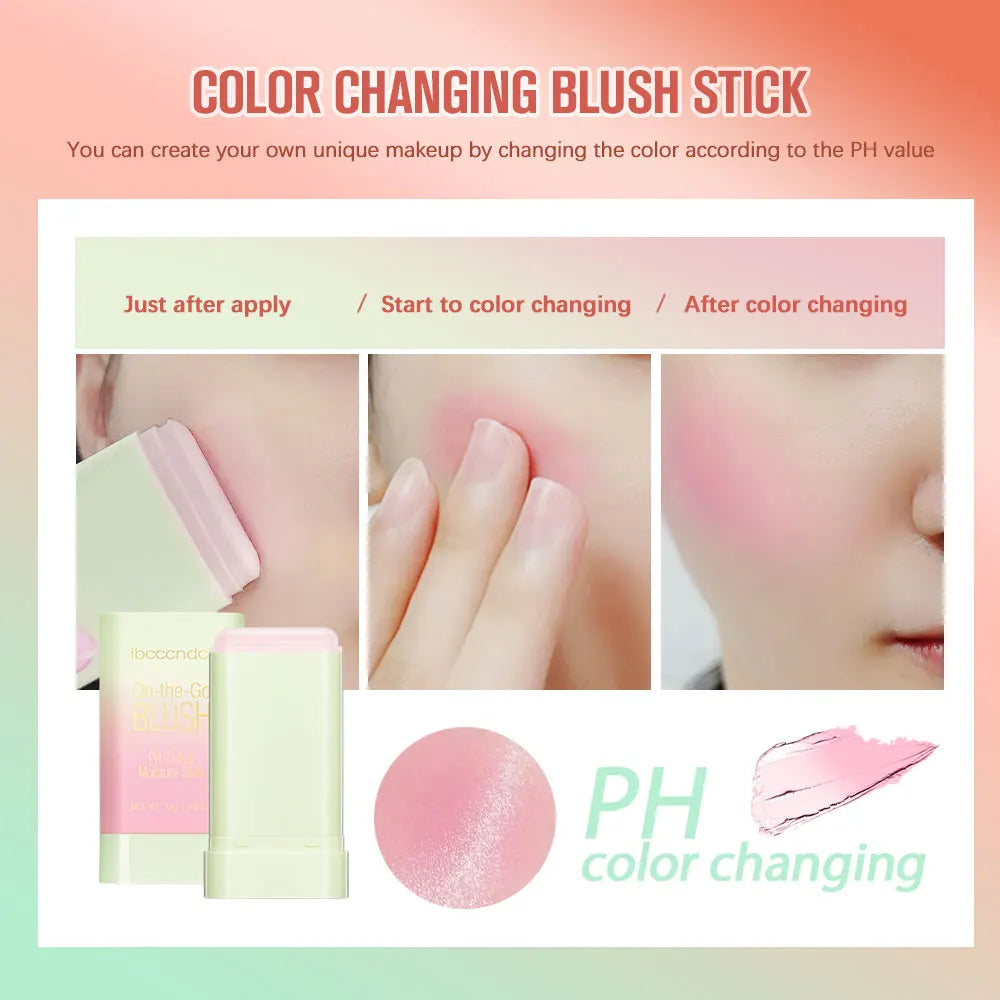 PH Tinted Moisture Stick Blush Stick Natural Cheek Face Rouge Blusher Lasting High Color Rendering Brightening Skin Waterproof Oasis Select