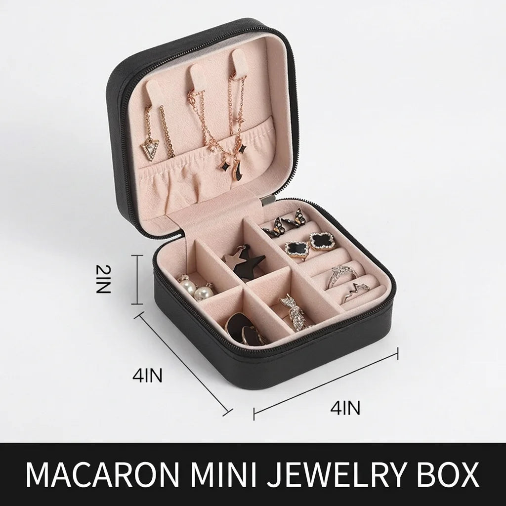Mini PU Jewelry Organizer Box – Travel Case for Women