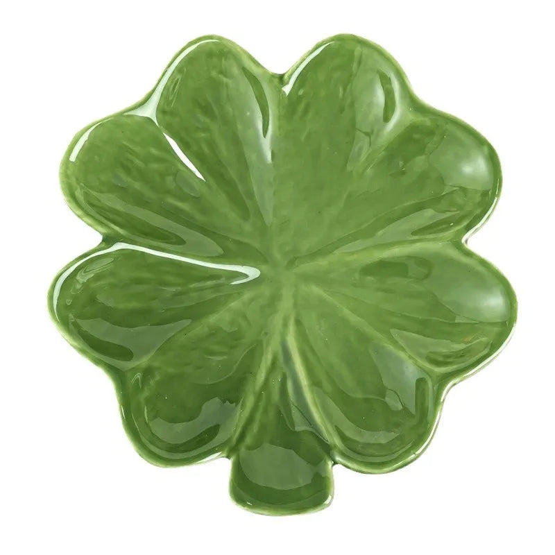 Ceramic Jewelry Tray Tabletop for Cosmetics and Accessories Nordic Style Clover Leaf Storage Box for Wedding Birthday Gifts Oasis Select Four Leaf Clover