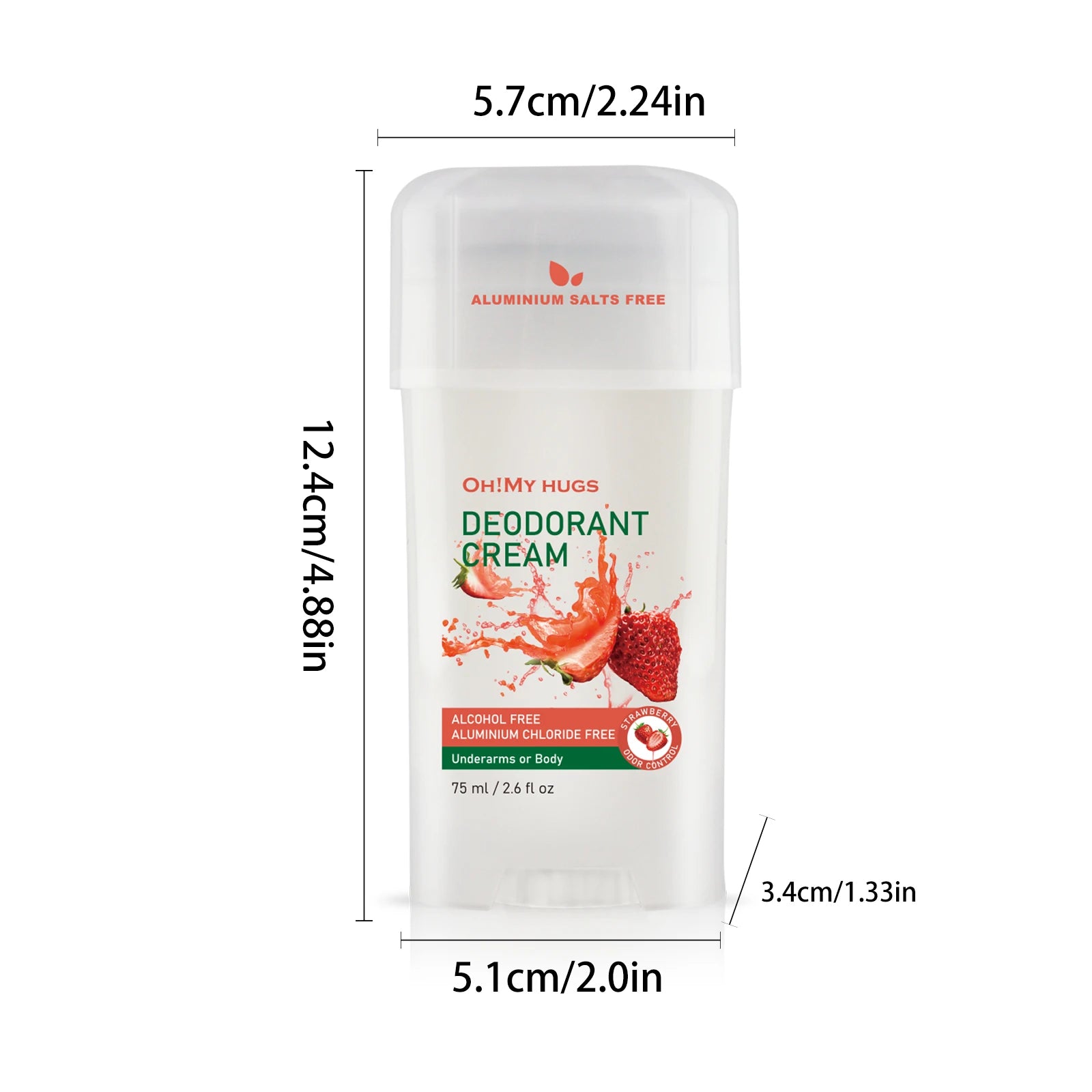 YURHERSU Strawberry Underarm Deodorizing Cream 75ml Unisex Deodorant Cream Oasis Select