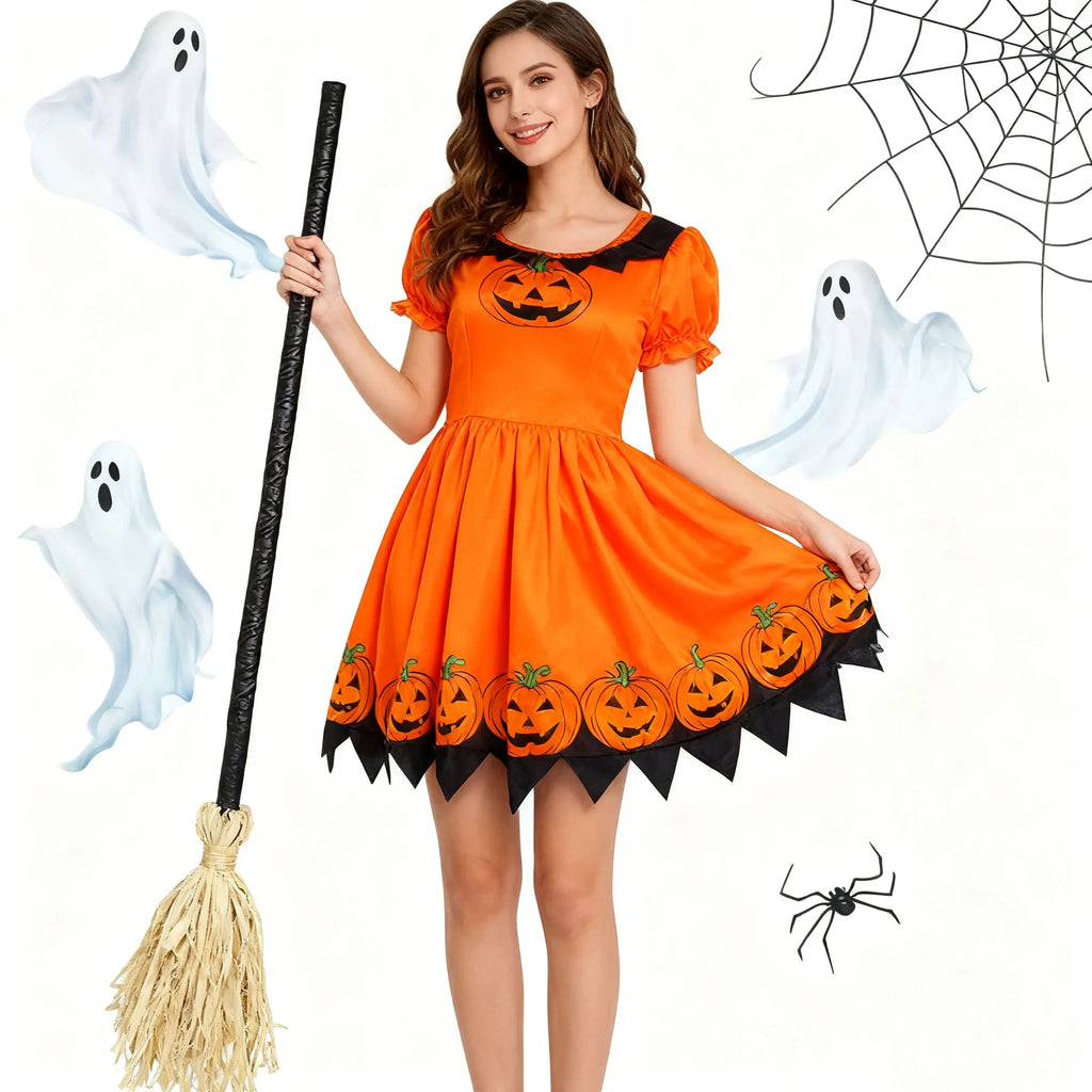 Animated Floating Witch Broom – Light-Up Halloween Decoration