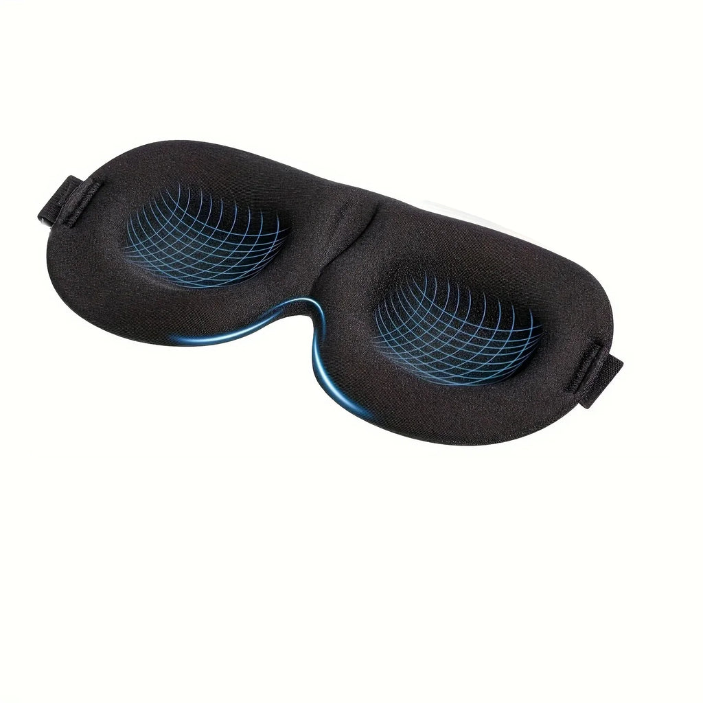 2pcs 3D Unisex Sleep Mask, Light Blocking Eye Mask, Comfortable Polyester, Ideal for Supine and Side Sleepers Eyepatch Oasis Select black