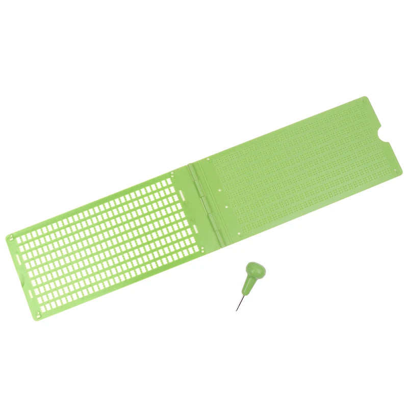 1Set 9 Lines 30 Cells Practical School Plastic Braille Portable Writing Slate With Stylus Oasis Select