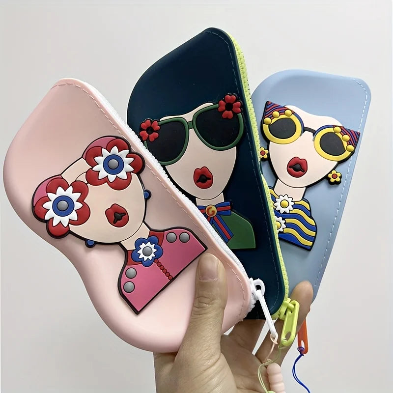 Portable Waterproof Silicone Glasses Case for Beach,Drop-Resistant with Hanging Handle, Outdoor Sand-Friendly Pouch for Travel ﻿ Oasis Select
