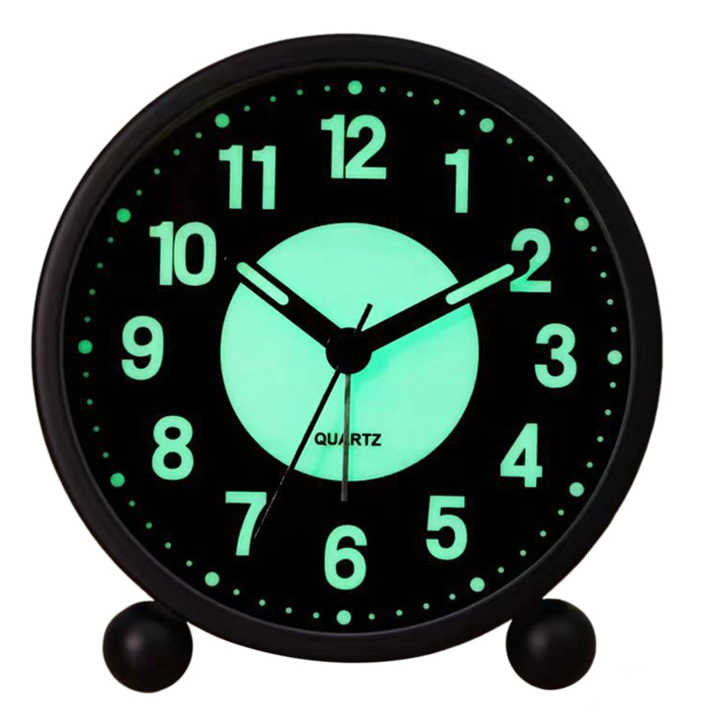 Retro Glow-in-the-Dark Battery Desk Alarm Clock – Silent