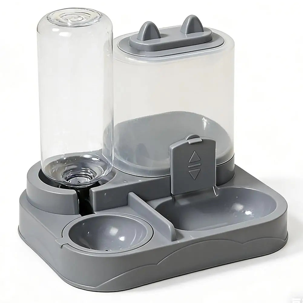 All-in-One Cat Feeder & Water Dispenser | Dual Bowl, 4 Colors Pet Feeder Dispenser Oasis Select grey