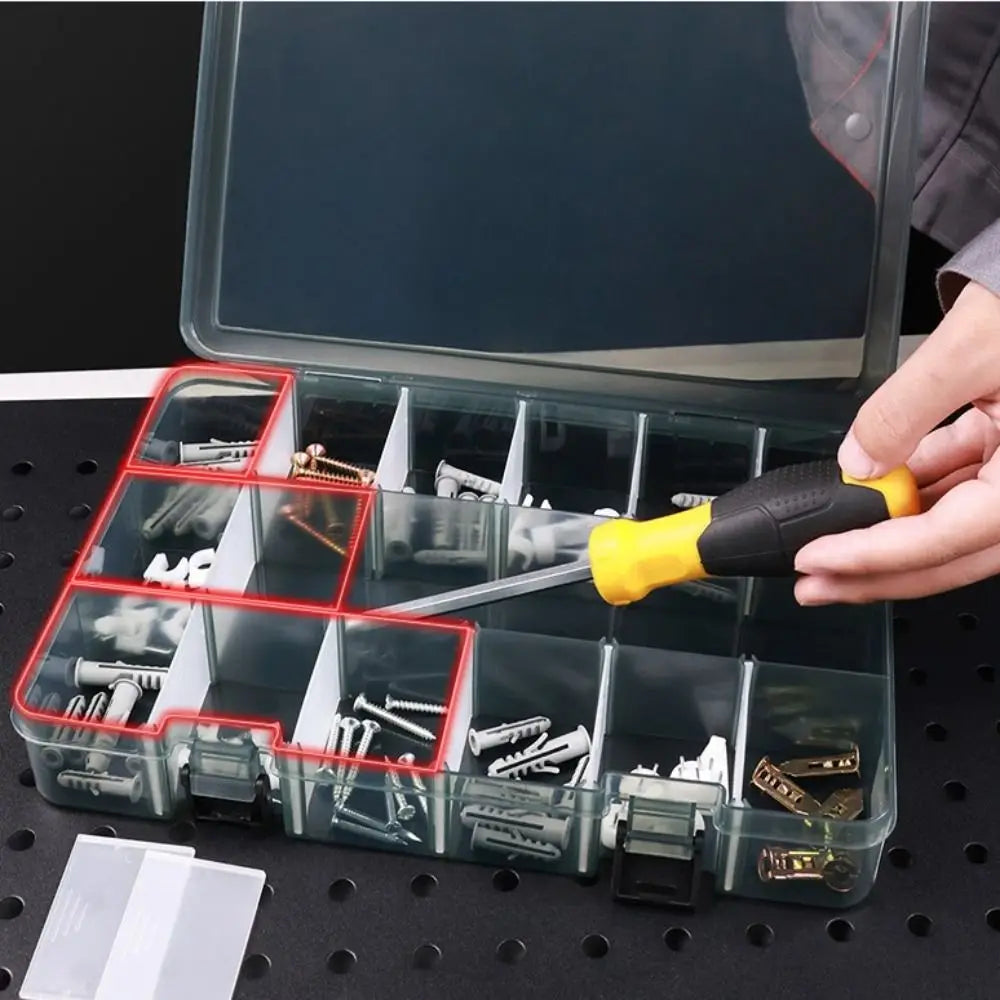 Transparent Plastic Parts Box with Removable Dividers