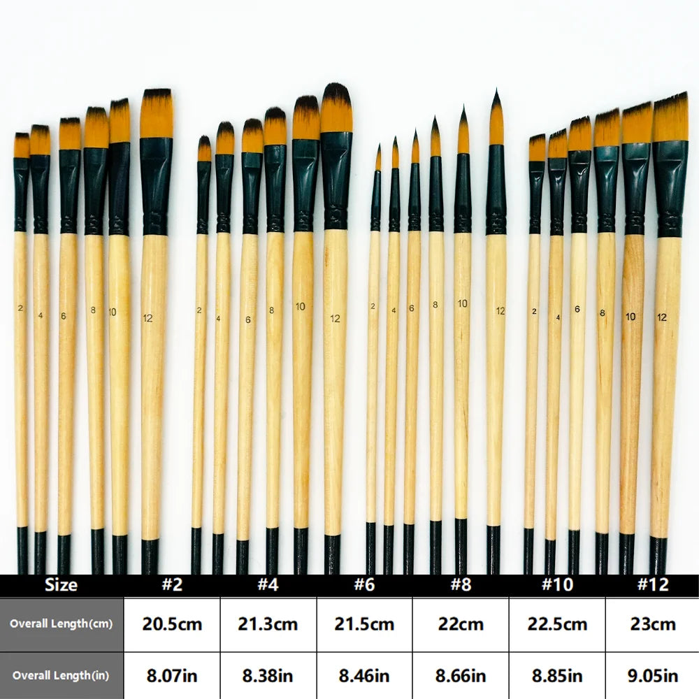 Paint Brushes Set - 6/24pcs Paint Brushes, Art Painting for Acrylic Watercolor Gouache Oil & Face Painting, Models, Figurine and Oasis Select