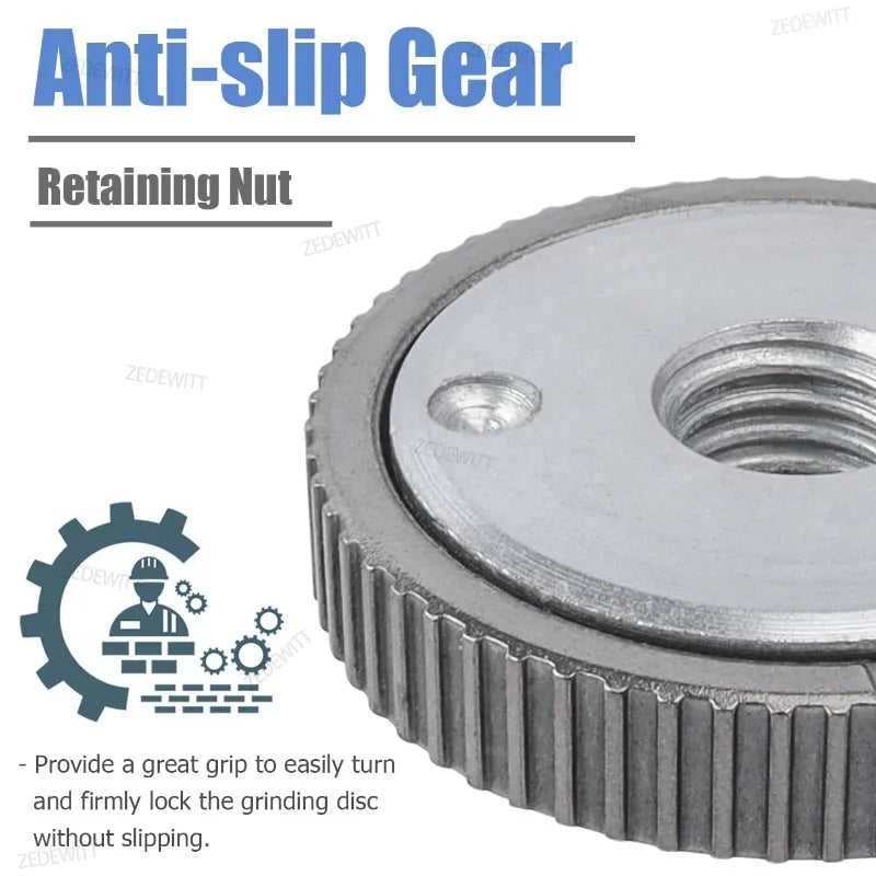Locking Plate Durable For M14 Angle Grinder Chuck Self Tightening Lock Nuts Angle Grinder Flange Nuts Angle Grinder Accessories Oasis Select