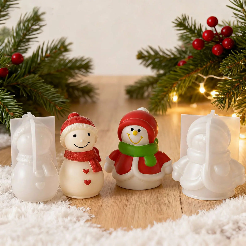 DIY Christmas Snowman Silicone Mold Scented Candle Scarf & Coat Snowman Plaster Resin Drip Mold Oasis Select