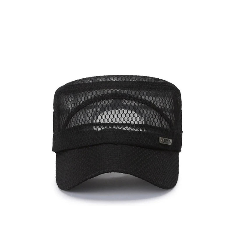 5-piece full mesh breathable flat-top hat | Summer outdoor sun protection hat, men's and women's casual mesh cap Oasis Select