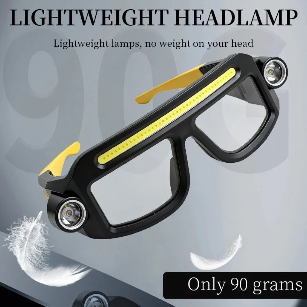 5-Mode LED Headlamp Glasses | Waterproof Outdoor Cycling Light