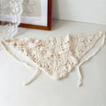 French Handmade Knitted Headscarf Hat Hollowed Sunshade Crochet Headband Triangle Flower Headscarf Beach Photography Oasis Select Beige