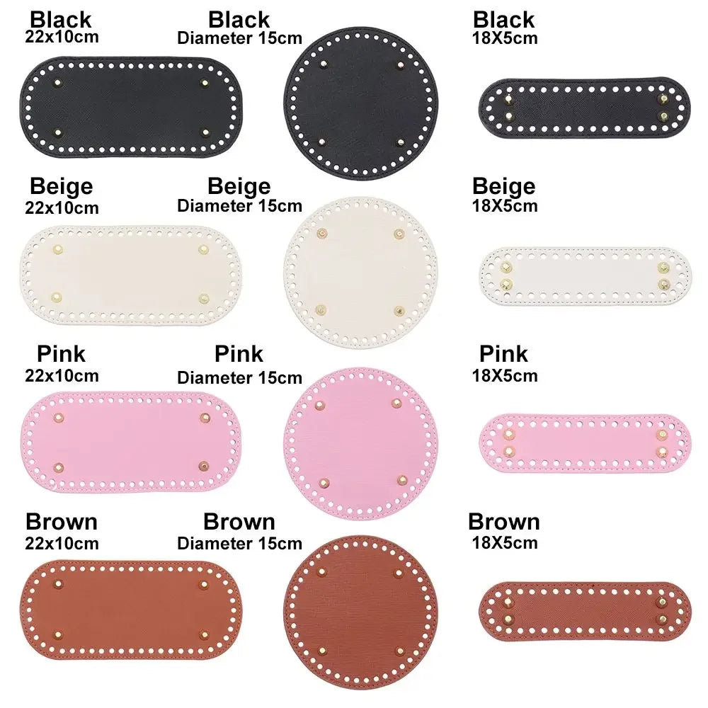 Material Crochet Bag With 52 holes DIY Bag Accessories for Knitted Bag PU leather Long Bag Bottom Oasis Select