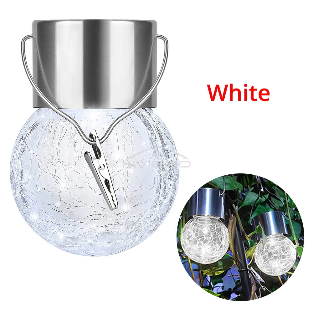 Solar LED Glass Garden Hanging Light | IP65 Waterproof Outdoor