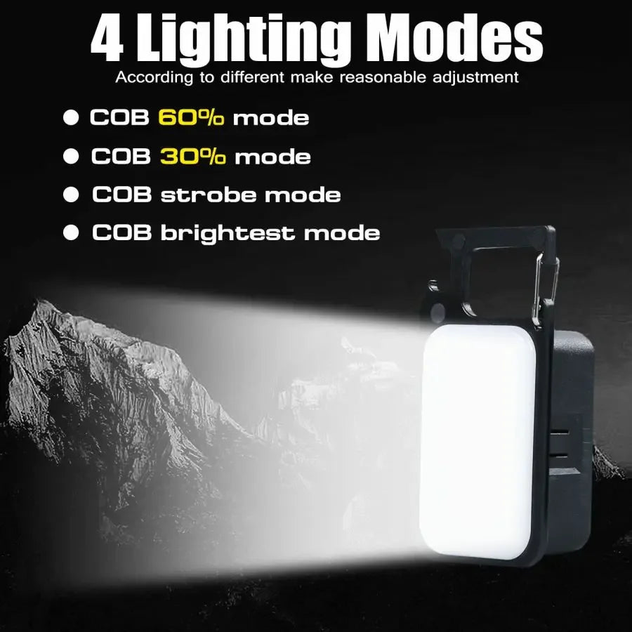 Rechargeable 4 Lighting Modes Portable Mini LED Keychain Light Small Pocket-sized Flashlight Camping Lights Emergency Torch Oasis Select