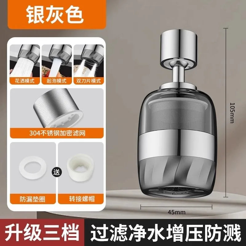 New Universal 360° Rotate Kitchen Faucet Extender Aerator Plastic Splash Filter Kitchen Washbasin Faucet Bubbler Nozzle Aerator Oasis Select A