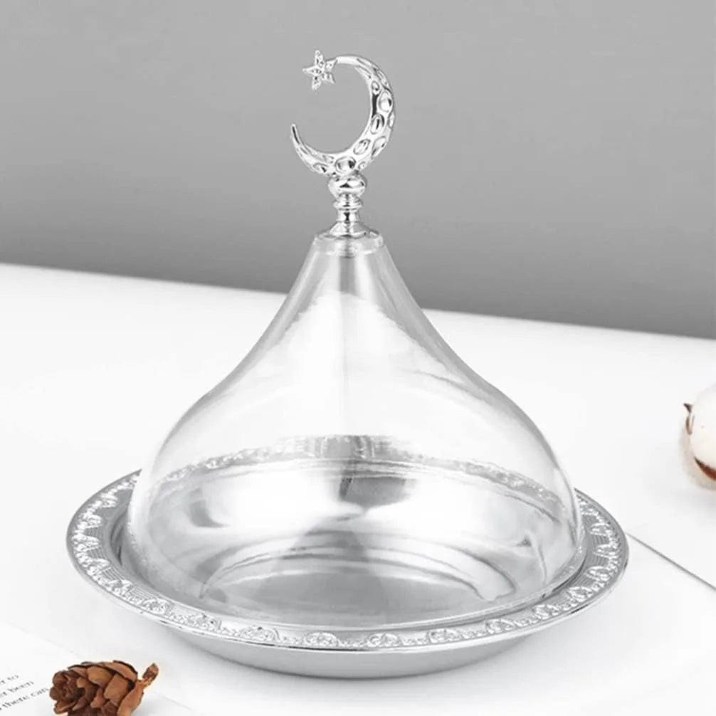 Luxury Cake Stand Round Cookie Tray Food Serving Plate Dish Platter Holder Cheese Dish for Home Kitchenware Oasis Select Silver