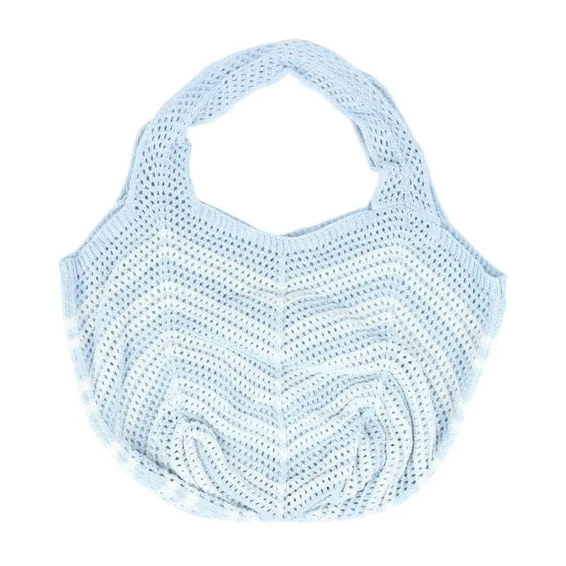 Versatile Knitted For Women Casual Summer Commuting Weaving Beach Holiday Style Soft Shoulder Bag Tote Shopper Bag Oasis Select Ice Blue