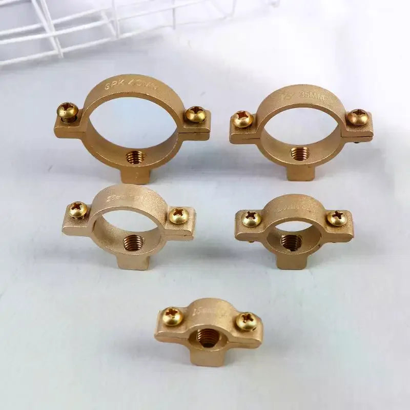 1 Pc 15/22/28/35/40MM Fit OD Tube Brass M10 Pipe Clamp Bracket Support Hanger Fixed Plumbing Water Replacement Parts Oasis Select