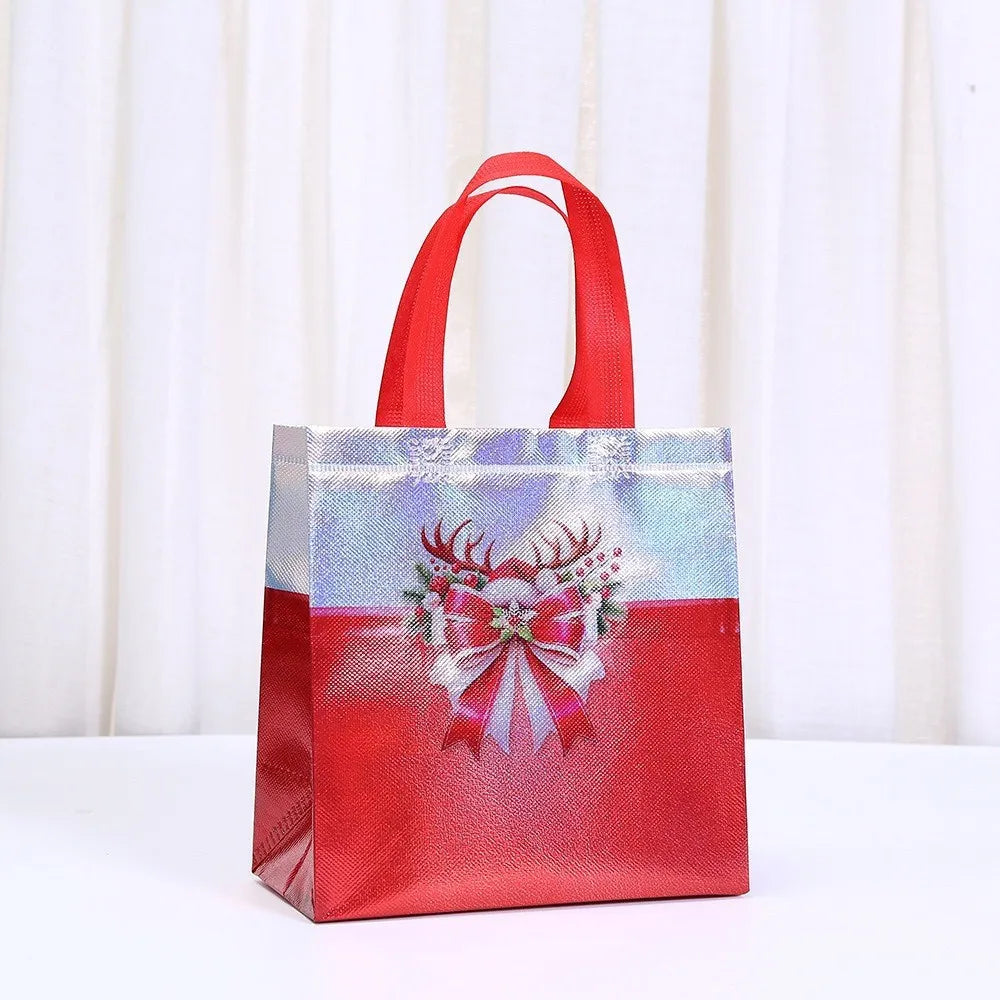Merry Christmas Non-woven Tote Bag Kids Gift Fabric Packaging Large Handbag Waterproof Storage Reusable Pouch Oasis Select P Other