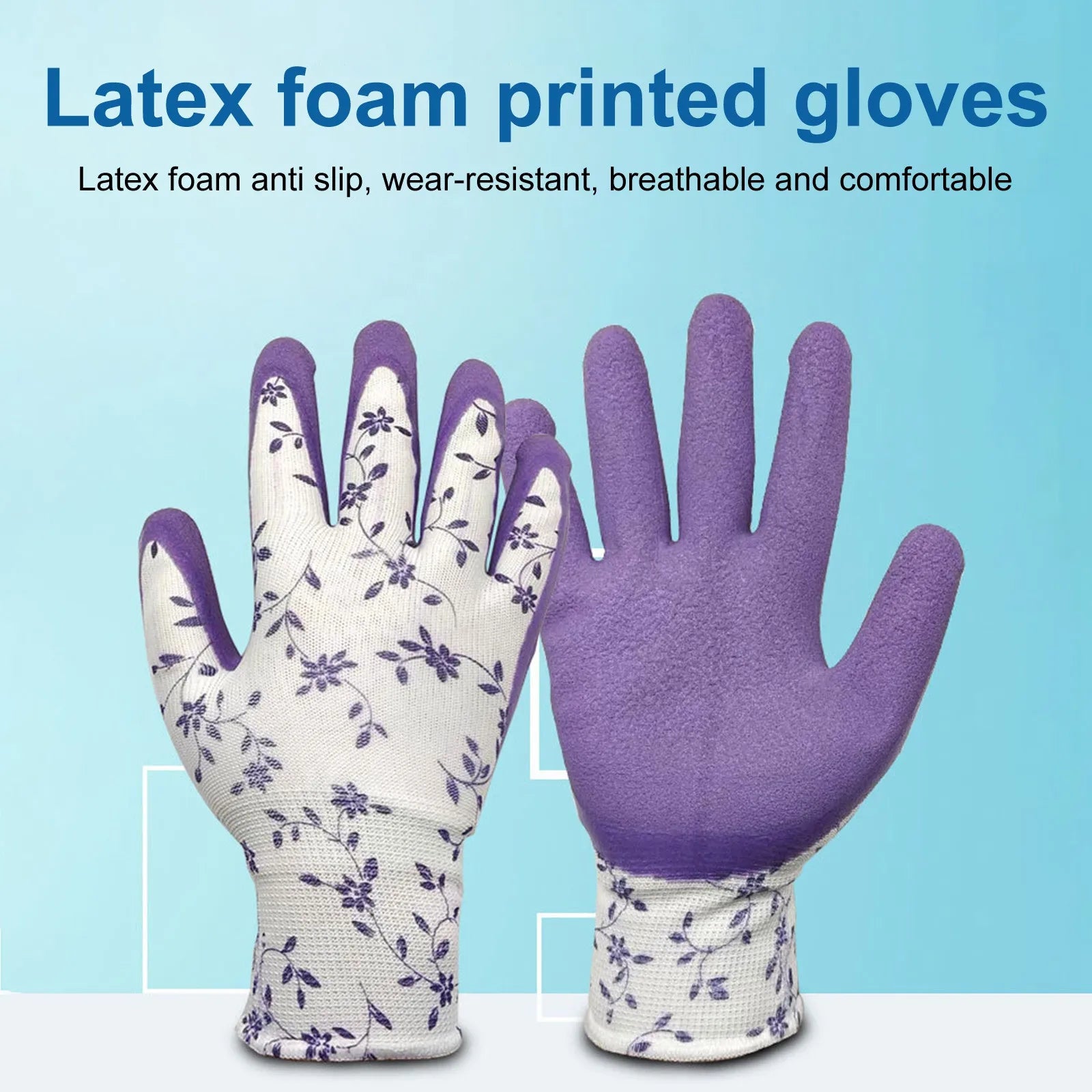 Garden Gloves One Size for Women Breathable Foam Latex Working Gloves, for Gardening Landscape DIY Rubber Gloves Oasis Select