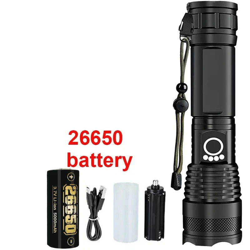 ZHIYU Rechargeable LED Flashlight – 5 Modes, Waterproof Torch