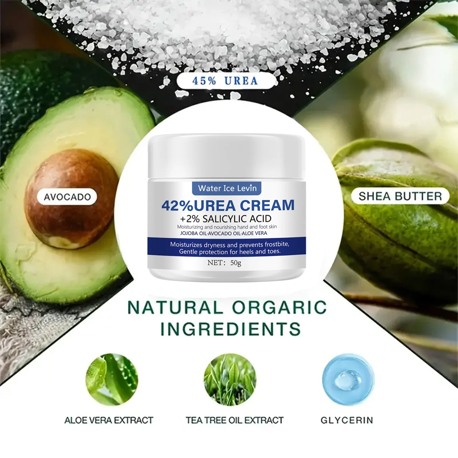 42% Urea Foot Cream with Aloe Vera – Deep Moisturizing 50g Foot Cream Oasis Select