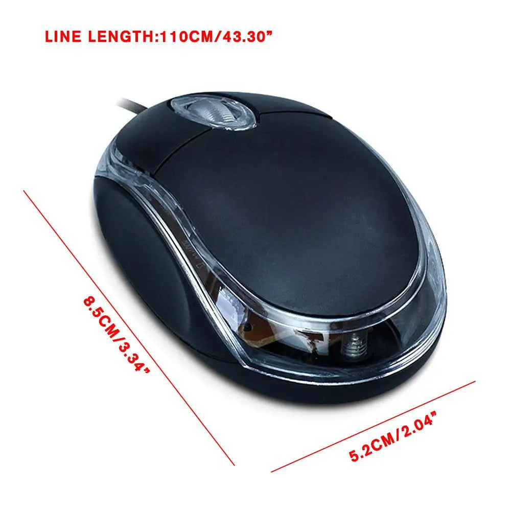 Wired USB Optical Mouse – 1000 DPI 3-Button for Laptop & Desktop