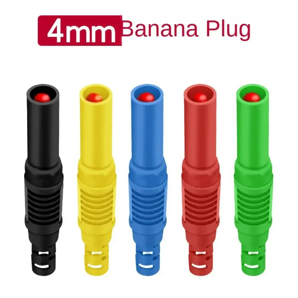 5pcs Straight 4mm Plug Banana Plug Stackable Connector Banana Socket Black Red Banana Jack For Instrumentation Oasis Select